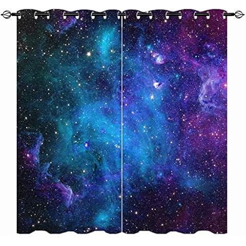 YUANZU Kids Galaxy Eyelet Blackout Curtains Cover
