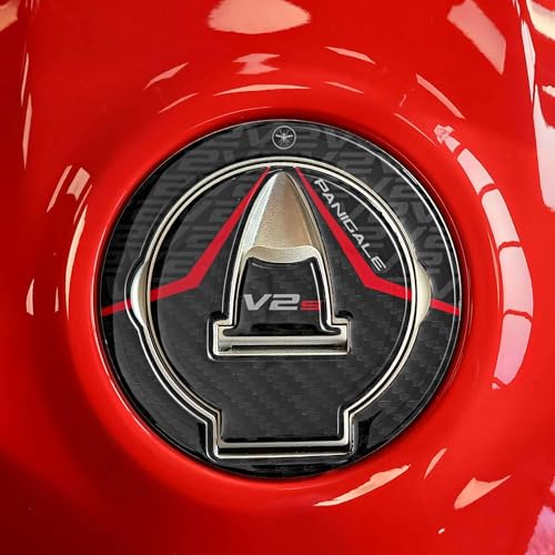 labelbike - 3D Aufkleber Motorrad Tankdeckel Schutz und Dekoration aus Harz kompatibel mit Ducati Panigale V2 V2S 2025 Farbe Carbon Rot