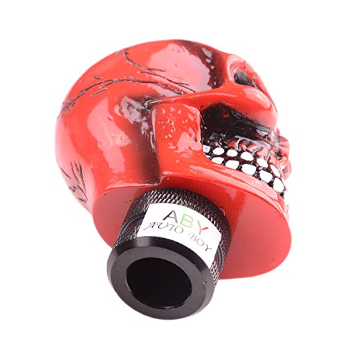 AutoBoy ABy Skull Head Gear Stick Shift Shifter Knob Lever Cover Universal Fit for Most Manual Transmission Vehicles(Red)