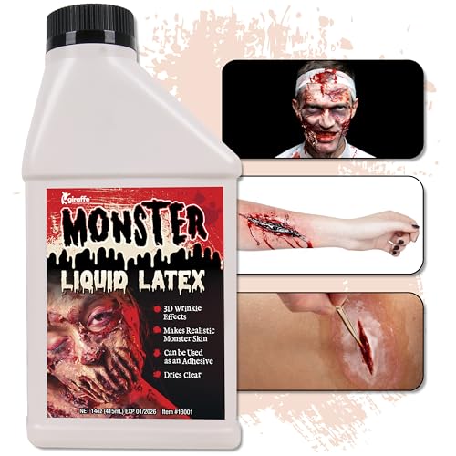 Kangaroo MONSTER16-INVICORE S Halloween Makeup Monster Liquid Latex I Quick Drying Liquid Latex Sfx Makeup Kit I Multi-Purpose Liquid Rubber White Face Paint thumb #3