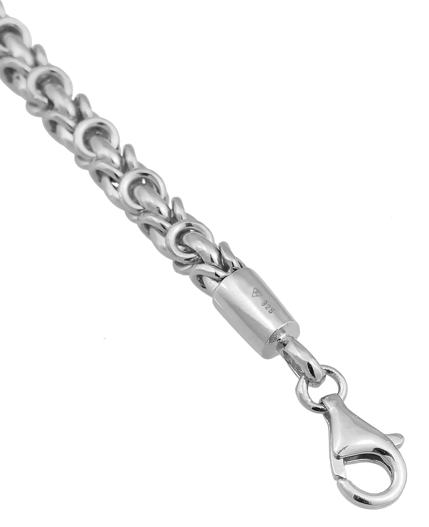 Kuzzoi Buddha Silber-Armband Herren 925 Silber Königsketten Armband (5 mm) | 925 Silber massives Königsarmband für Männer 21.5g