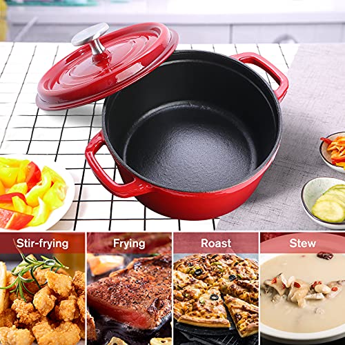 Overmont Cocotte En Fonte Émaillée - 24 Cm Casserole