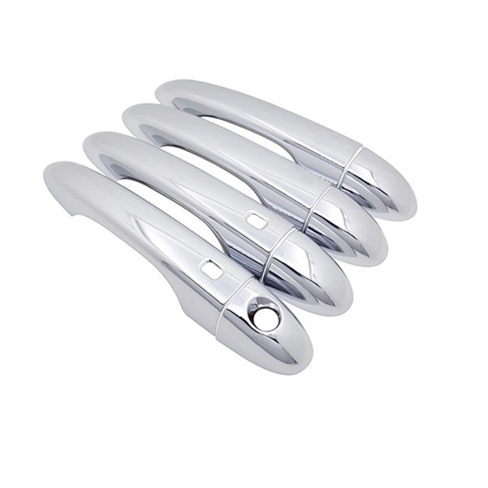 Qunfd 4Handle 2 Buttons Fit For Chrysler 200 200C Mk2 2015 2016 2017 Luxurious Chrome Smart Door Handle Cover Car Exterior Accessories Decorate Stickers(4Handle 2 Buttons)