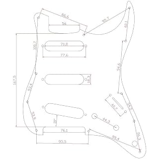 Dopro Pickguard en aluminium pour guitare 11 trous pour Fender Stratocaster américaine/mexicaine (doré) - Les Beatles, Paul McCartney, John Lennon, RIngo Starr, George Harrison Dopro Pickguard en aluminium pour guitare 11 trous pour Fender Stratocaster américaine/mexicaine (doré) – Image 2