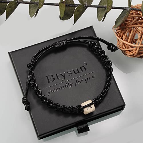 Btysun Bracelets For Boys Initial D Leather Braided Handmade Bracelet For Men Best Friend Birthday Valentine's Day Gifts For Him Teens Boy Husband Son Boyfriend Mens Jewelry #TOP6
