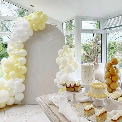 Image of PartyWoo Beige Balloons 101pcs 12 Inch Cream Ivory White Balloons for Wedding Baby Shower Birthday Bridal Shower Graduation Engagement Easter Anniversary Tea Boho Party Decorations White-Q08