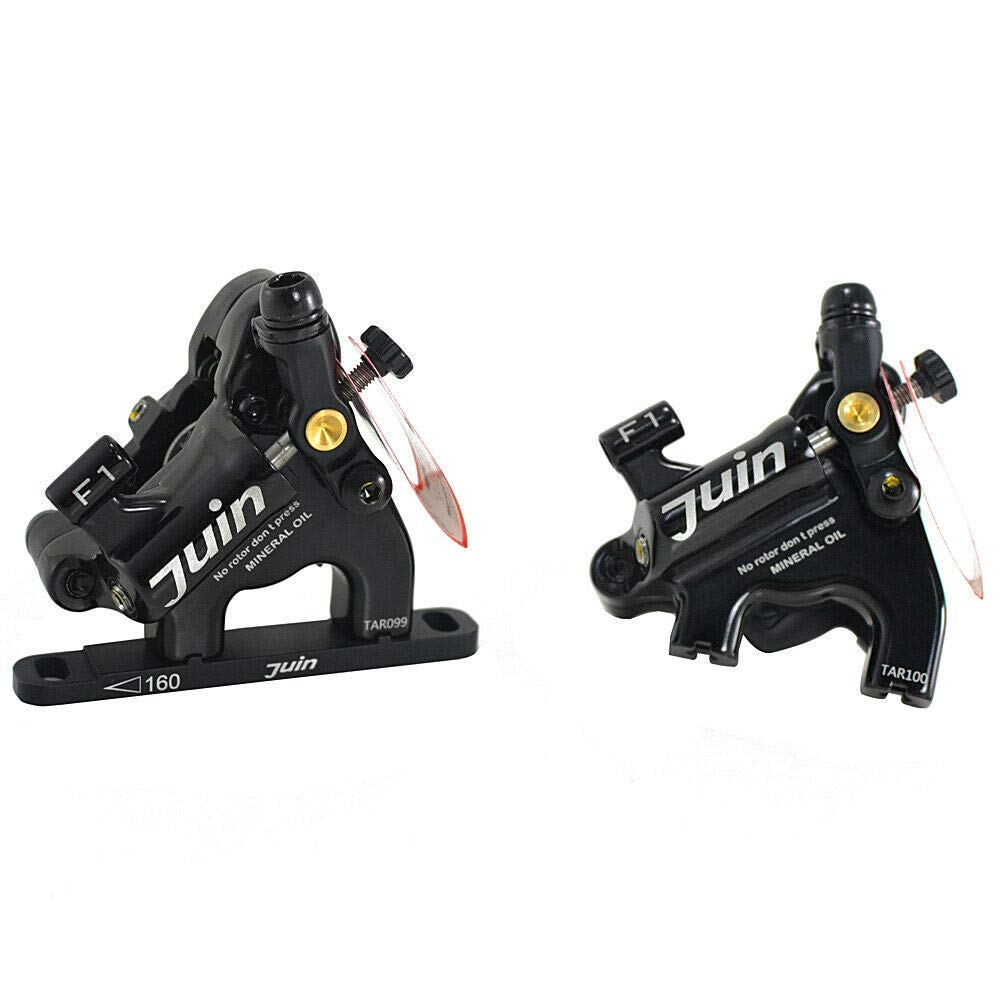 JUIN TECH F1 Hydraulic Flat mount Road CX Disc Brake set 160mm with Rotor,Black, JT1909