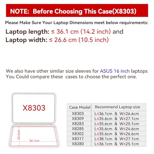 Image of Smatree Hard EVA Protective Sleeve Case Compatible for 16 inch ASUS ProArt Studiobook Pro 16 OLED W7600 /W5600 /H7600 Laptop, Waterproof Hard Case for 16 inch ASUS Laptop(X8303)