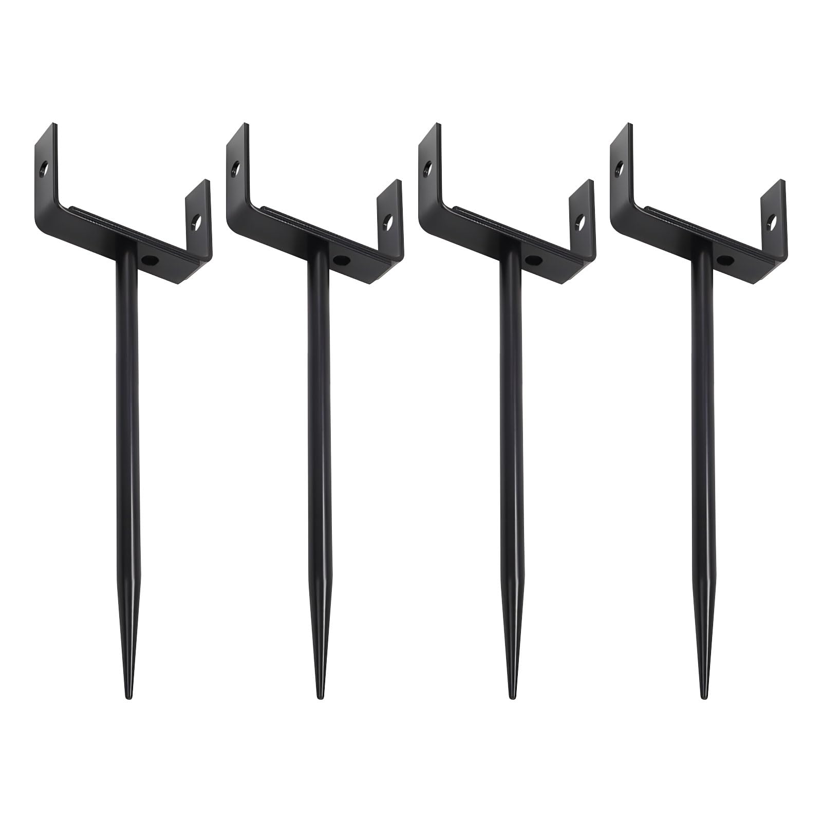 Piceioep Black Of 4 Storm Downspout Supports With Cast Iron Build To Lift Conduits And Stop Grass Damage Storm Immune Bracket