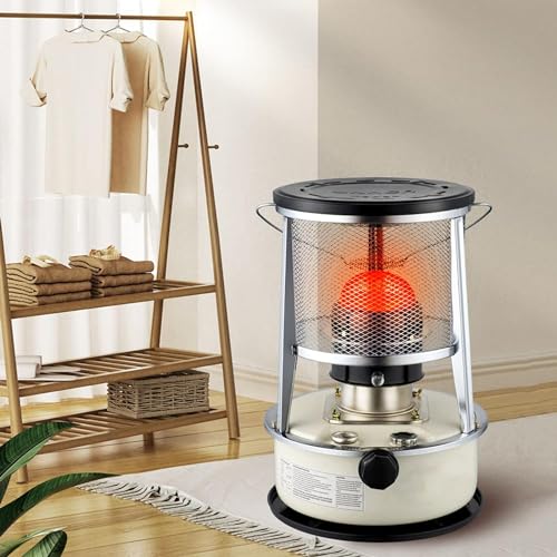 PXDOHQAW Estufa de Queroseno de Interior, Calentador de Queroseno Portátil, Estufa de Petróleo Eficiente, Quemador de Estufa de Parafina, para Acampar Al Aire Libre/6L-White