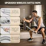 Cordless Ropeless Weighted Battle Rope Sticks, Portable Home Gym Workout Exercise for Full-Body Strength Training, Durable Fitness Accessories with Smooth Flow Design, Ideal for Indoor Cardio (Gray)