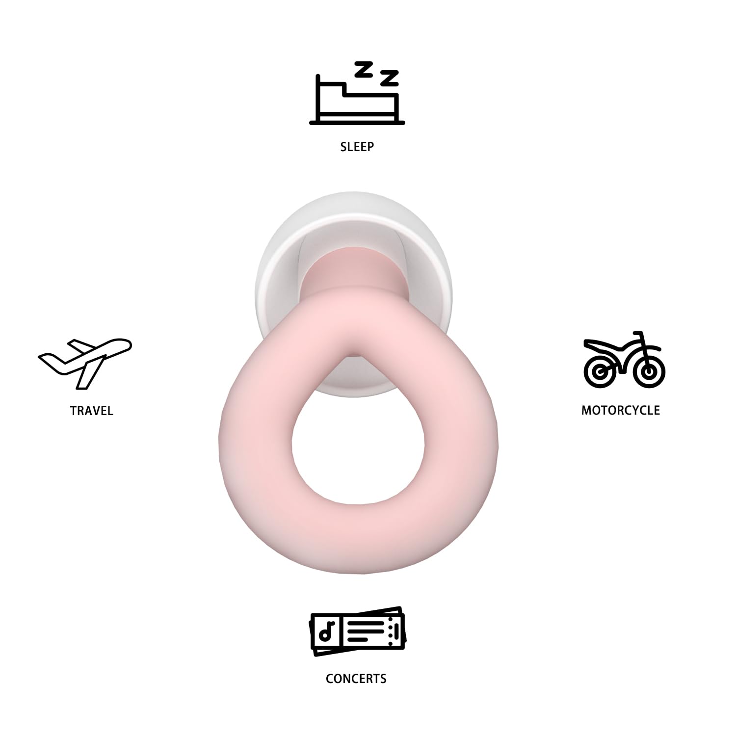 Tappi per le orecchie per dormire, 33 db, con cancellazione del rumore, impermeabili, riutilizzabili, con cancellazione del rumore, per concerti, moto, viaggi e protezione dell'udito, 8 gommini per