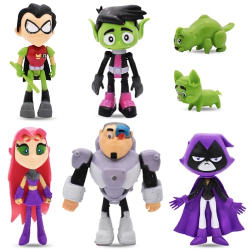 Ti-Tan Figures Set 7pcs Action Figures Cake Toppers Cartoons Cupcake Figurine For Kids Birthday Baby Shower Theme Party Supplies