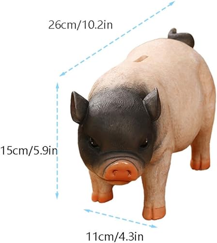 Miniatura 3 de Alcancía de cerdo lindo, banco de dinero de resina, lindo cerdo caja de dinero, caja de monedas, caja de monedas para adultos, caja de dinero para