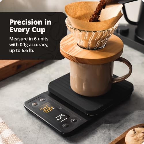 Image of Greater Goods Digital Coffee Scale - for The Pour Over Coffee Maker | Brew Artisanal Java on a Coffee Scale with Timer | Great for French Press and General Kitchen Use | Designed in St. Louis