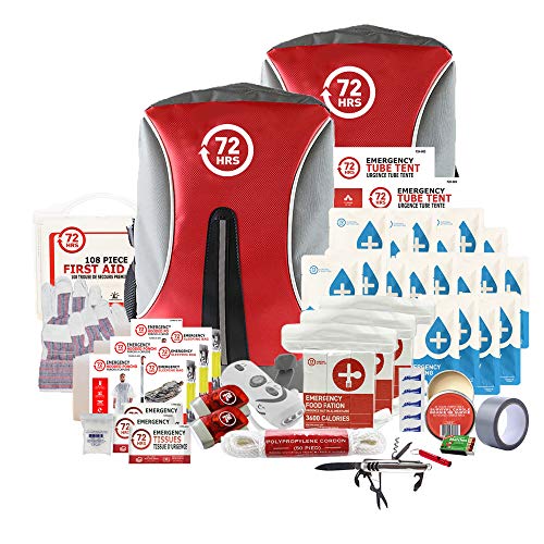 72HRS Earthquake Preparedness Kit, Emergency Kit, Survival Kit for 1 Person - 72 Hours Backpack Deluxe Kit… (3 Person Deluxe Kit)