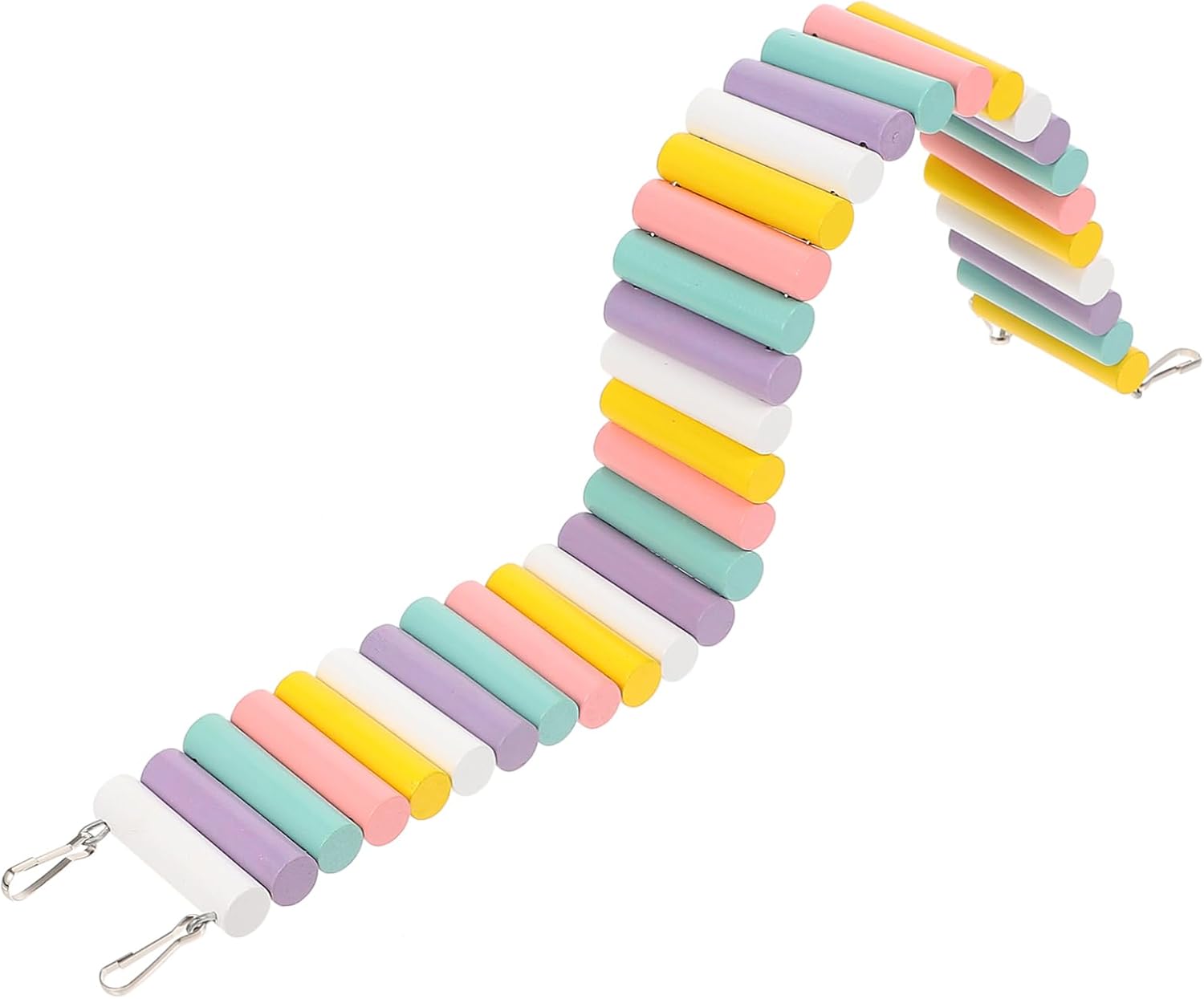 50cm Wooden Climbing Ladder Toy for Hamsters Mice and Gerbils Soft Swing Bridge with Fence Design Small Animal Climbing Accessory