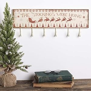 Primitives by Kathy Rustic Christmas Stockings were Hung 6-Hook Board Primitives by Kathy Rustic Christmas Stockings were Hung 6 Hook Board