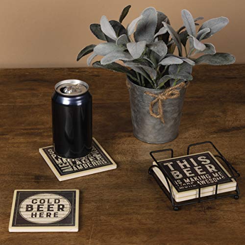 Primitives-by-Kathy-Stone-Coasters-with-Holder-Set-of-4-Beer Primitives by Kathy Stone Coasters with Holder Set of 4 Beer