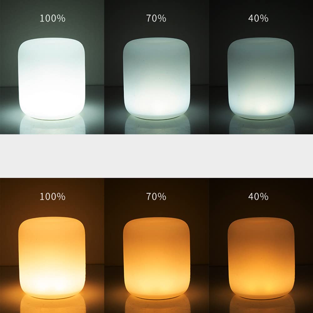 WOLONG Luz linterna portátil LED Lámpara noche regulable Luz lectura carga USB Linterna portátil con soporte para teléfono celular Lámpara noche silicona Lámpara camping para