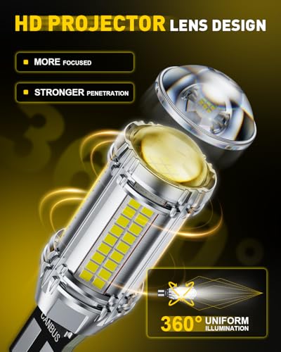 Image of AUXITO 921 LED Bulb Reverse Lights, 600% Super Bright 912 T15 led Backup light, CAN-Bus Error Free 906 922 W16W LED Bulbs for Reverse Back Up Marker Lights, 6000K White