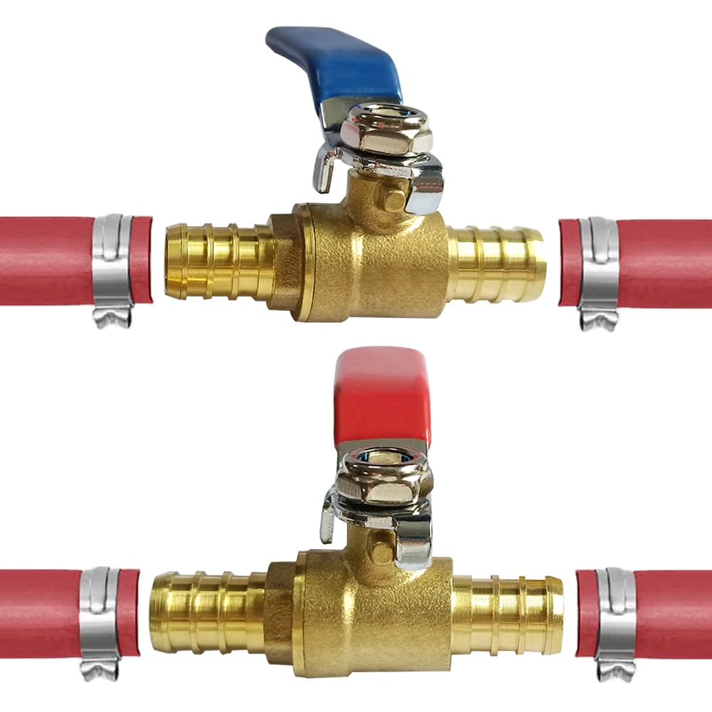 Uenede 10PCS LF ottone 1/2 pollice PEX Barb Full Port Shut Off valvola a sfera tubo crimpare raccordo per acqua calda e fredda