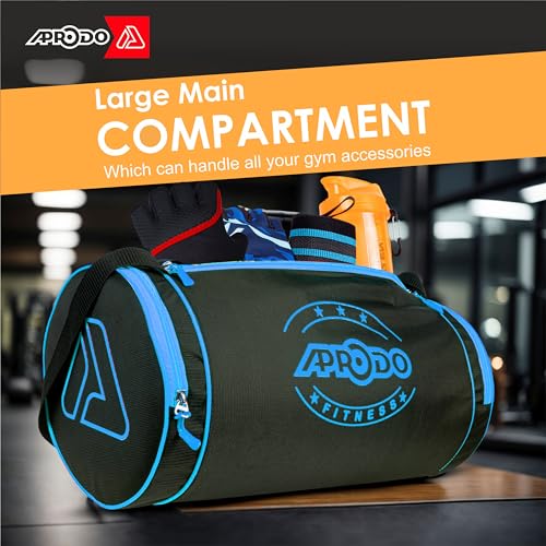 Image of APRODO Polyester PU Coated Sports Duffle /Shoulder /Gym Bag for Men & Women, 23L (18 x 9 x 9) Inch