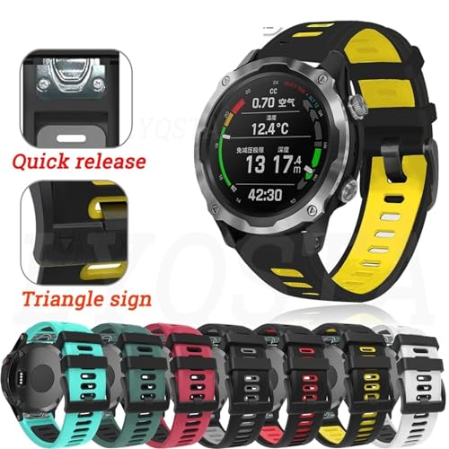 Bracelet silicone libération rapide 22mm compatible Garmin Descent MK1 et MK2i agate - 2