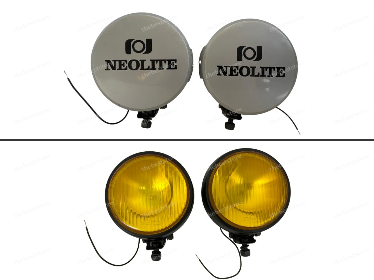 KINGSPADE 5.5'' inches Universal Halogen Fog Light (YELLOW GLASS LENS) 12V 55W H3 BULB FIT FOR MAHINDRA THAR, GYPSY, TRACTOR, SUVs, MM550, 540, CAR etc. (SET OF 2) | Fog Light | Spot Light