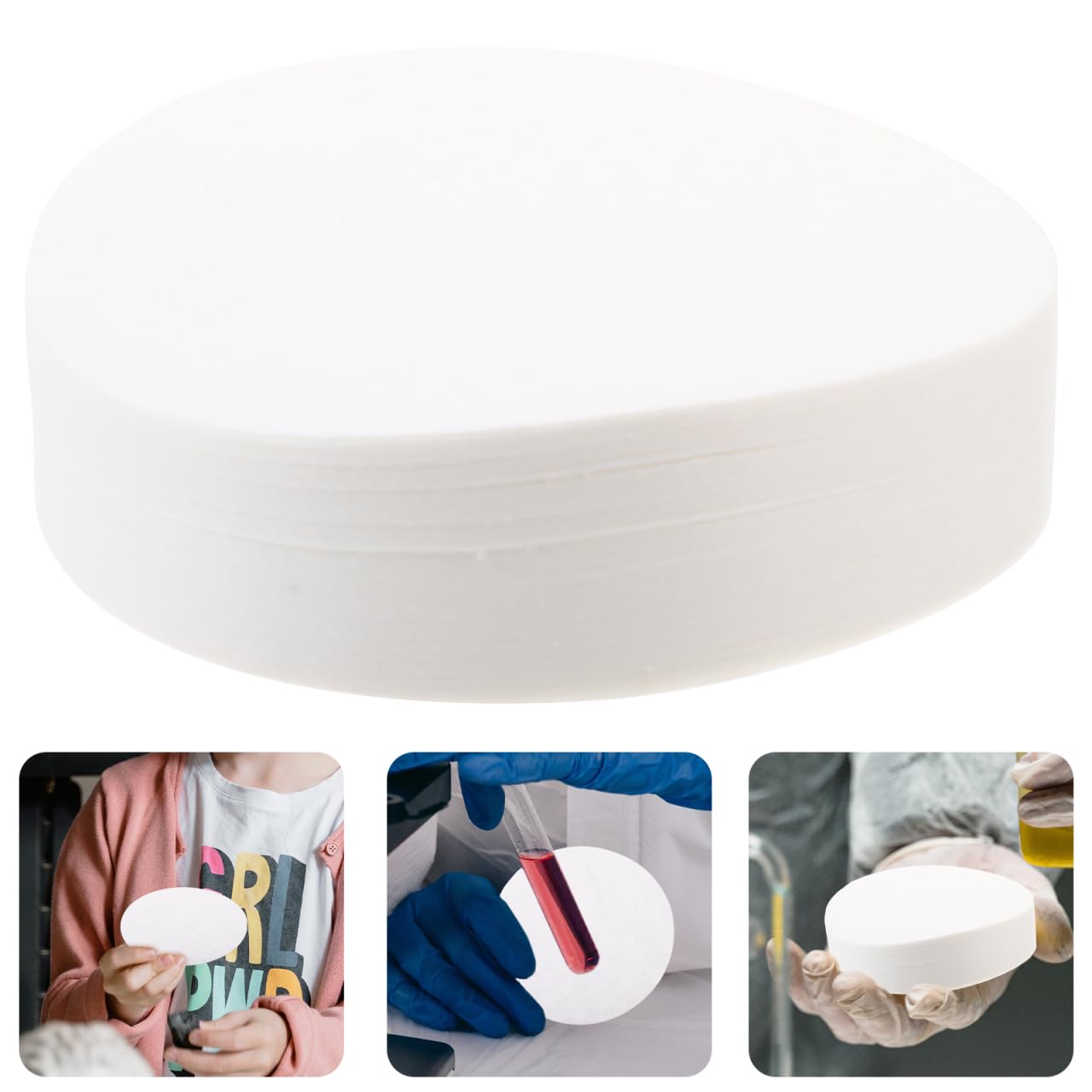 Hemobllo Qualitatives Filterpapier Rund Ø 2.76 Zoll 100 Stück Mittlere Fließgeschwindigkeit Weiß Laborfilter Für Chemische Experimente Und Allgemeine Anwendungen