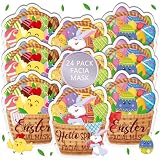 Dimsile 24 Pcs Easter and Spring Holiday Facial Mask Easter Egg Bunnies Chicks Character Sheet Masks Animal Face Mask Hydrating Spa Mask for Most Skin Type Easter Party Spa Birthday Beauty Gifts