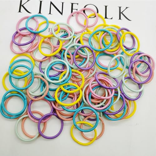 Image of 400PCS Small Hair Ties,No Crease Baby Hair Ties for Girls | 40 Colors 2CM in Diameter Elastic Hair Ponytail Holder Hair Accessories for Baby Girls Infants Toddlers Kids