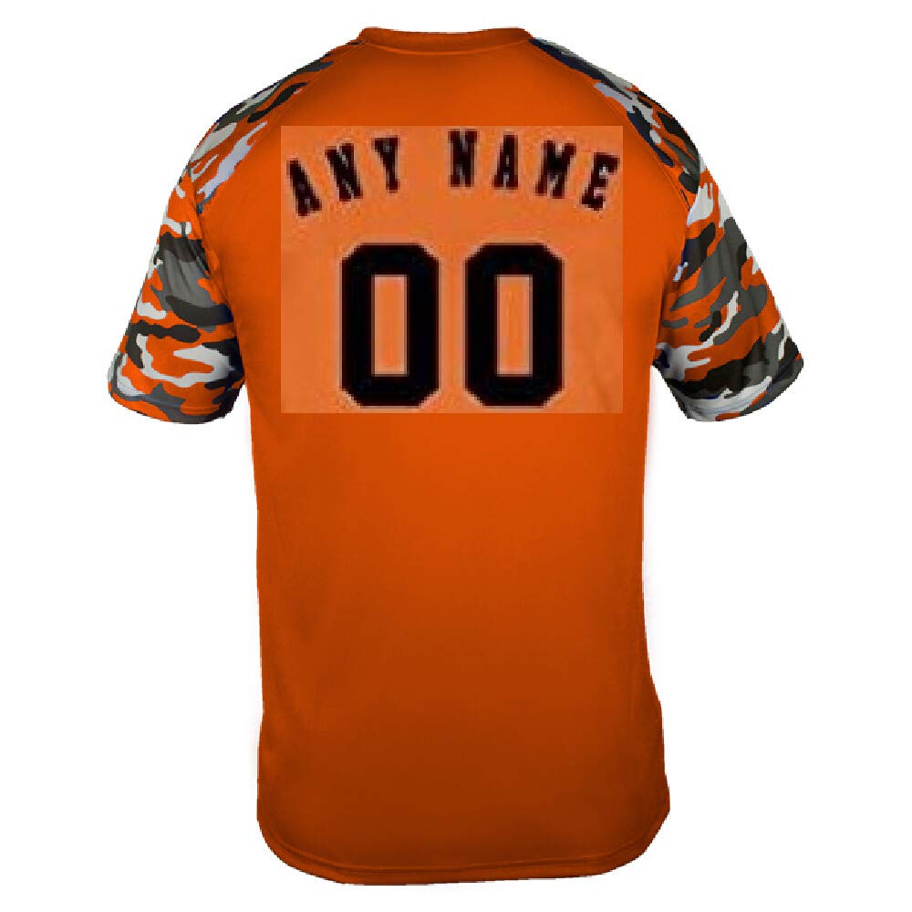 Badger Sport Custom (Front and/or Back) Orange Camo Sleeve Adult 4X
