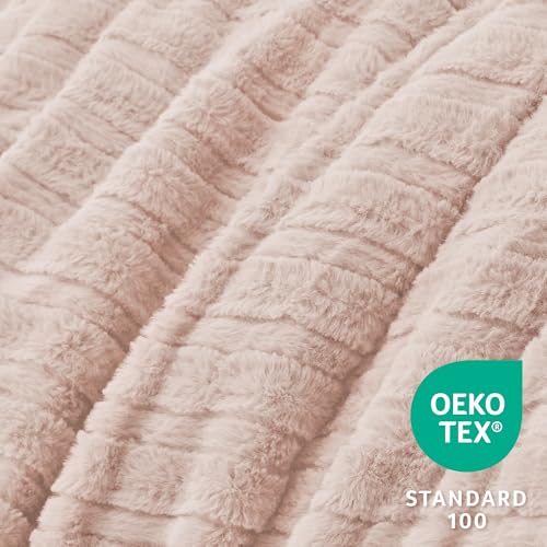 Image of BEDELITE Fleece Twin Comforter Set -Super Soft & Warm Fluffy Pink Faux Fur Bedding, Luxury Fuzzy Heavy Bed Set for Winter with 1 Pillow case