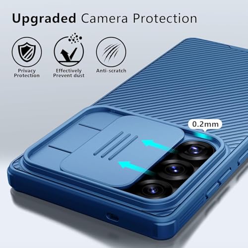 Image of Nilkin Classic Series Compatible for Samsung S25 Ultra Case with Camera Cover, [Camera Lens Protector] [Scratch-Resistant] [360 Full Protection] Shockproof Slim Phone Case (Blue, S25 Ultra)