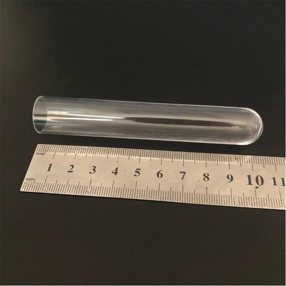 Cristalería de Laboratorio Tubos de ensayo de plástico con tapón de corcho y fondo en forma de U, 18 x 105 mm, 100 unidades por paquete.