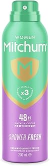 Women Triple Odor Defense 48HR Protection Deodorant Spray & Antiperspirant (200ml) Shower Fresh, Dermatologist Tested