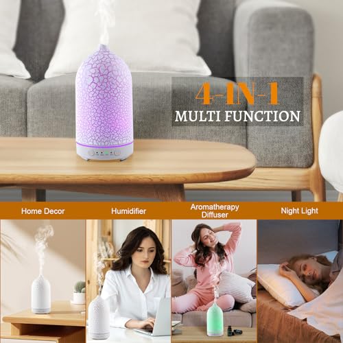Essential-Oil-Diffuser-200ML-Aromatherapy-Diffuser-Cool-Mist-7-Color-Air-Diffusers-for-Home-Office-BedroomWhite