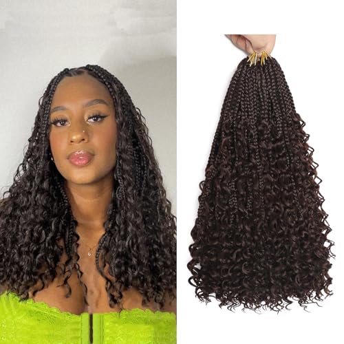 Goddess Bohemian Box Braids Crochet Hair 14 Inch...