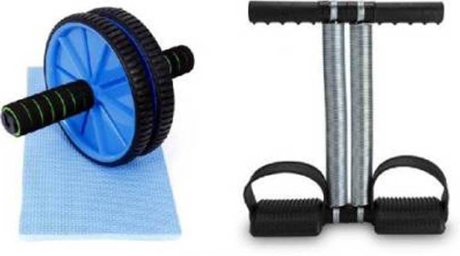 Dinetic Double Spring Tummy Trimmer with Ab Wheel Exerciser Fitness Accessory Kit Kit ()-picture-37