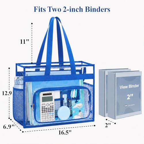 Image of PACKISM Clear Tote Bag for School - Large Heavy Duty Clear Tote for Girls | See Through PVC, Wide Zipper Opening, Front Pocket Keeps Essentials Visible for Students, Class, Work, Daily Carry, Age 12+