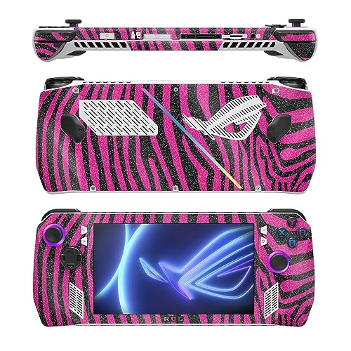 Image of MightySkins Glossy Glitter Skin Compatible with Asus ROG Ally - Pink Zebra | Protective, Durable High-Gloss Glitter Finish | Easy to Apply, Remove, and Change Style