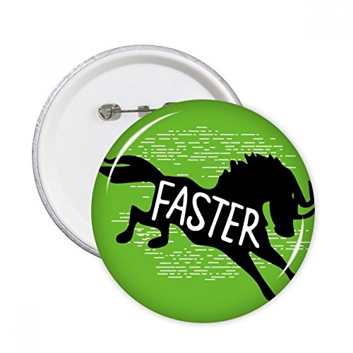 Pins ronde naturelle cheval noir silhouette DIYthinker 5pcs badge decoration vetements