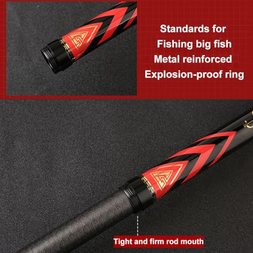 Canne à pêche télescopique streamer longue section carbone rigide - 4