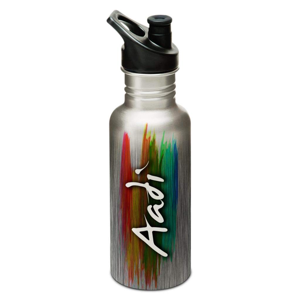 Hot Muggs"Aadi" Me PaintBrush Stainless Steel Sports Cap Water Bottle, 600ml