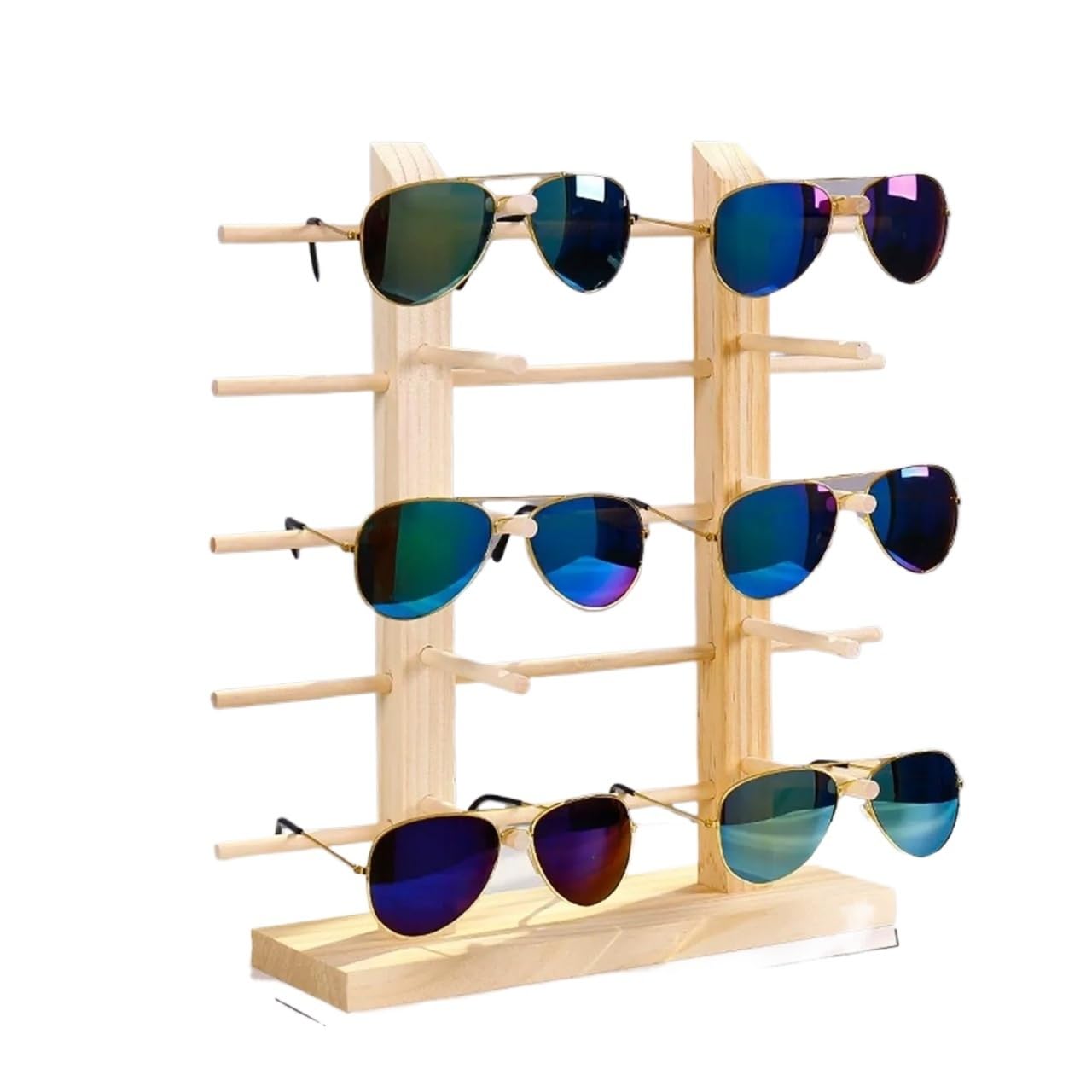 AMEEDA Glasses Holder 1pc Wooden Sunglasses Frame, Glasses Storage Rack, Multi-layer Display On Store Counters, Detachable