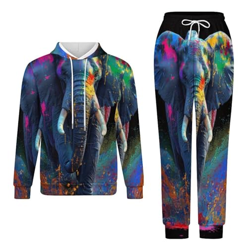 Sweat à capuche éléphant et pantalon : ensemble de survêtement de jogging pour homme