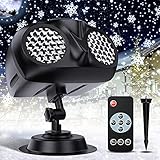 Christmas LED Projector Lights, Owl Shape Outdoor Snowflake Projector Lights with Remote RF, Quiet Projector Lights, IP65 Waterproof Snowfall Landscape Light for Xmas Halloween Holiday Party Decor