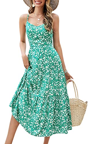ASOMI Kleider Damen Sommer Lang Sexy V-Ausschnitt Ärmellos Maxikleider...