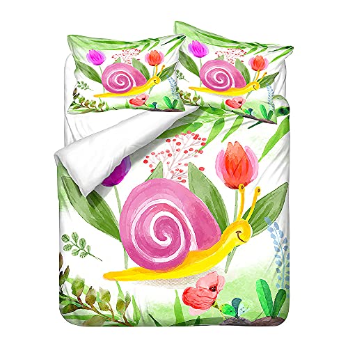 Housse de couette 200x200cm douce et infroissable ensemble literie fleurs